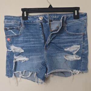 American Eagle Outfitters Distressed Light Blue Denim Cutoff Shorts